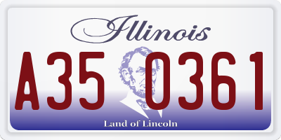 IL license plate A350361