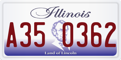 IL license plate A350362