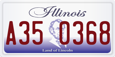 IL license plate A350368