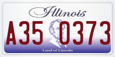 IL license plate A350373