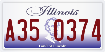 IL license plate A350374