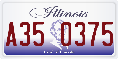 IL license plate A350375
