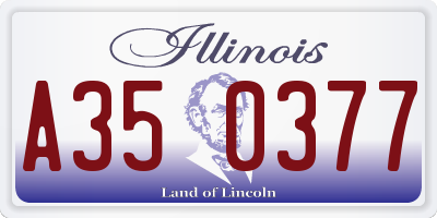 IL license plate A350377