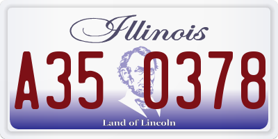 IL license plate A350378