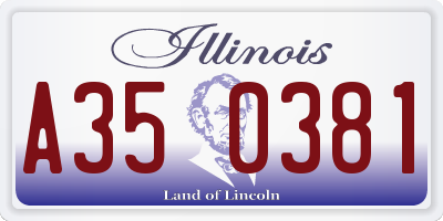 IL license plate A350381