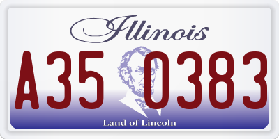 IL license plate A350383