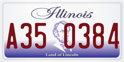 IL license plate A350384