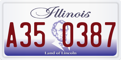 IL license plate A350387