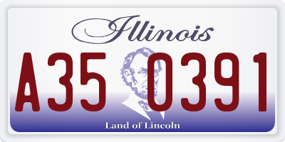 IL license plate A350391