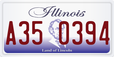 IL license plate A350394