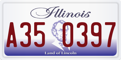 IL license plate A350397