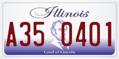 IL license plate A350401