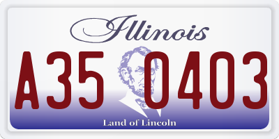 IL license plate A350403
