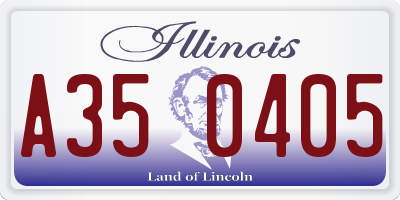 IL license plate A350405