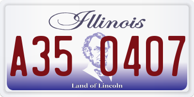 IL license plate A350407