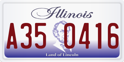 IL license plate A350416