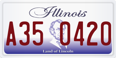IL license plate A350420
