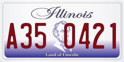 IL license plate A350421