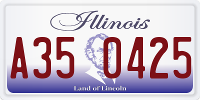 IL license plate A350425