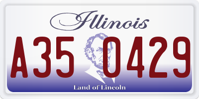 IL license plate A350429