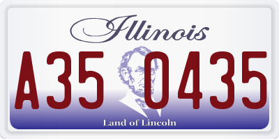 IL license plate A350435