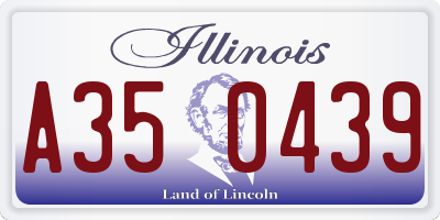IL license plate A350439