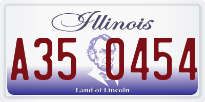 IL license plate A350454