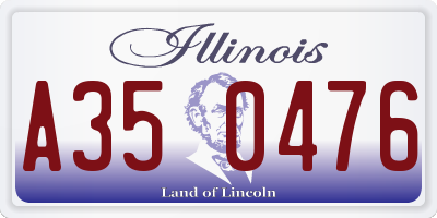IL license plate A350476