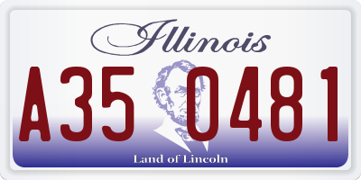 IL license plate A350481