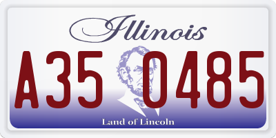 IL license plate A350485
