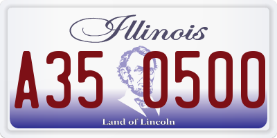 IL license plate A350500