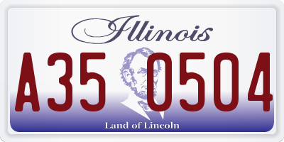 IL license plate A350504