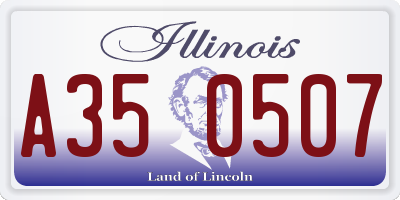 IL license plate A350507