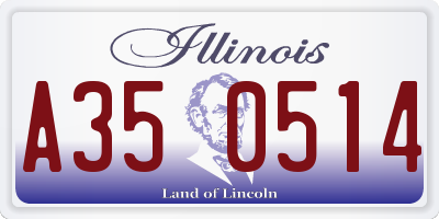 IL license plate A350514