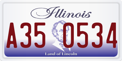 IL license plate A350534