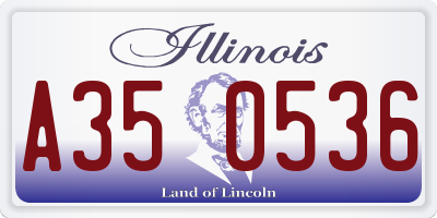 IL license plate A350536