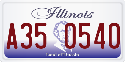 IL license plate A350540