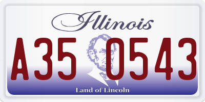 IL license plate A350543