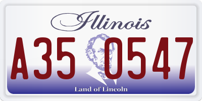 IL license plate A350547