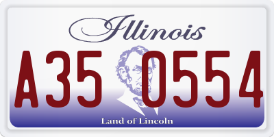 IL license plate A350554
