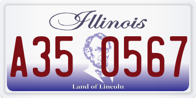 IL license plate A350567