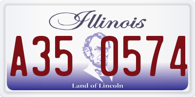 IL license plate A350574