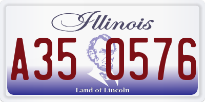 IL license plate A350576