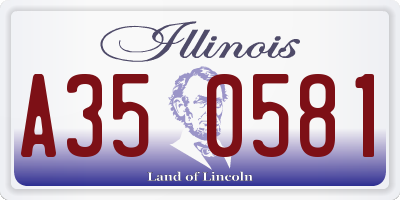 IL license plate A350581