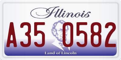 IL license plate A350582