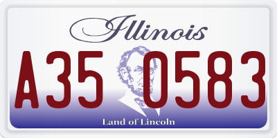 IL license plate A350583