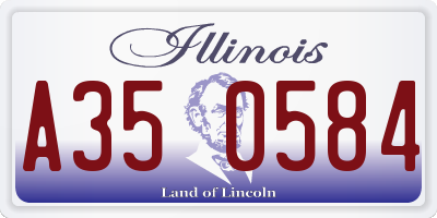 IL license plate A350584