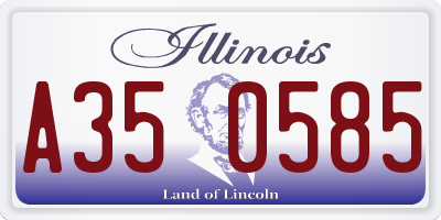 IL license plate A350585