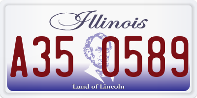 IL license plate A350589