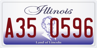 IL license plate A350596